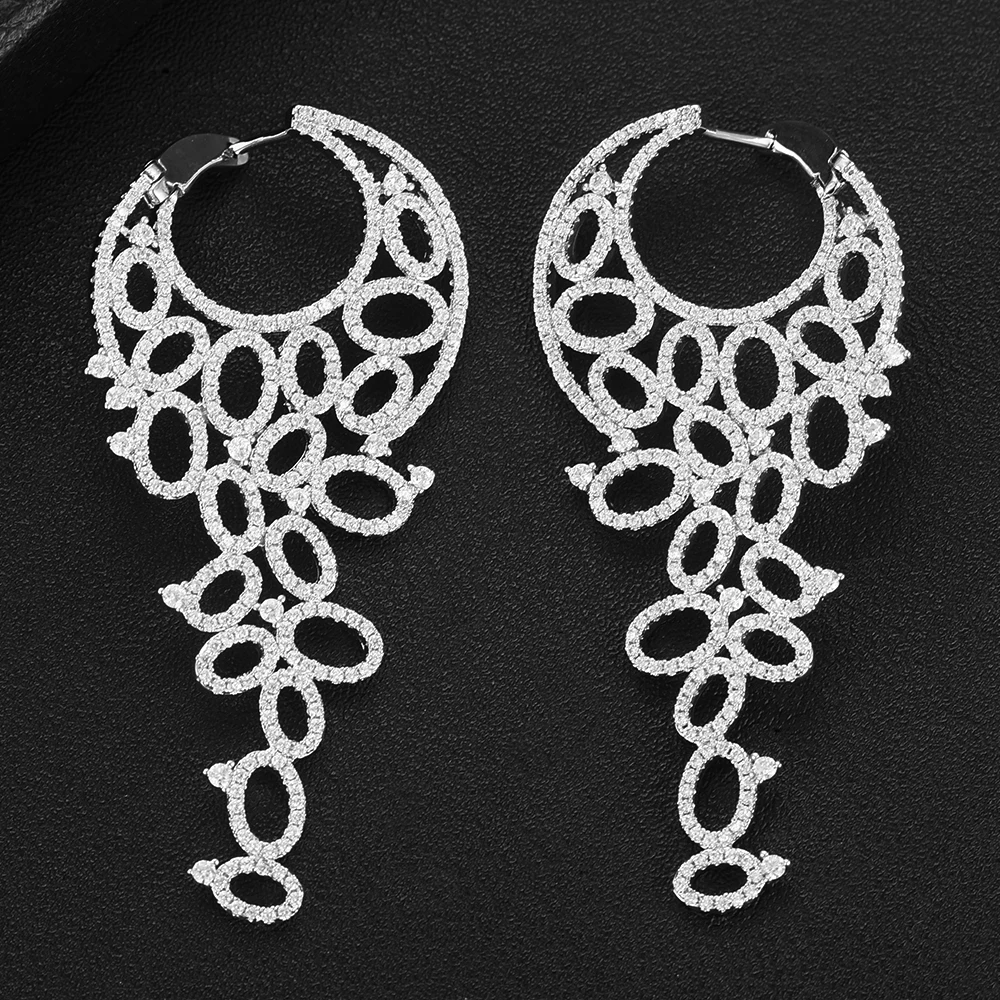 GODKI в богемном стиле Винтаж пузырь крупноразмерные блестящие серьги для Для