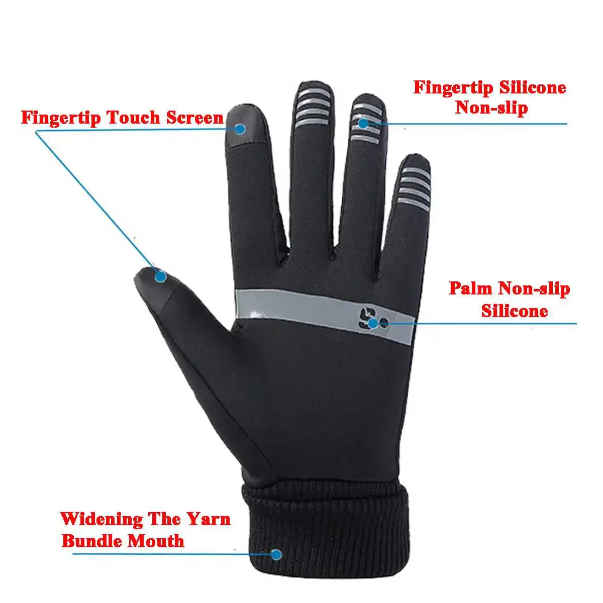 Теплые лыжные перчатки зимние флисовые водонепроницаемые для сноуборда