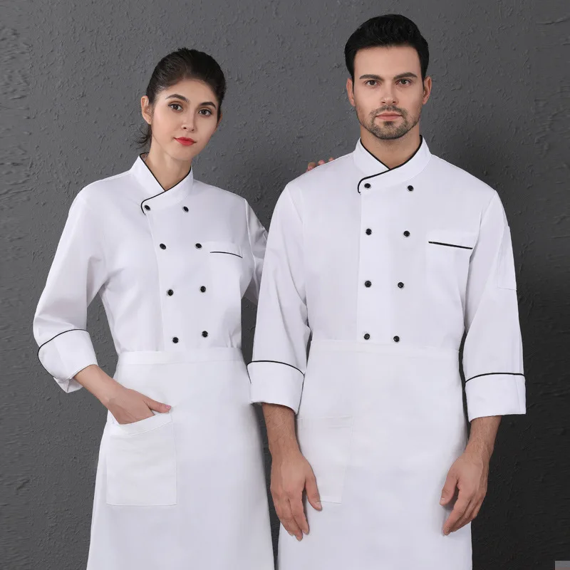 

2020 New Limited Acetate Chef Hat Waiter Uniform Chef Uniform Long Sleeve Autumn Hotel Canteen Kitchen Overalls Men Cooking