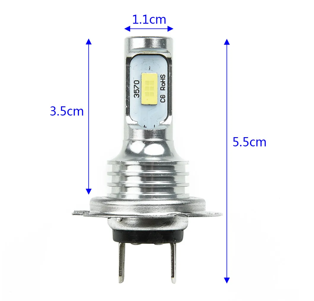 

2pcs H7 12V 24V Car SUV Vehicle LED Headlight Driving Light Fog Lamp 6000K Clear White High Low Beam Car LED Bulbs