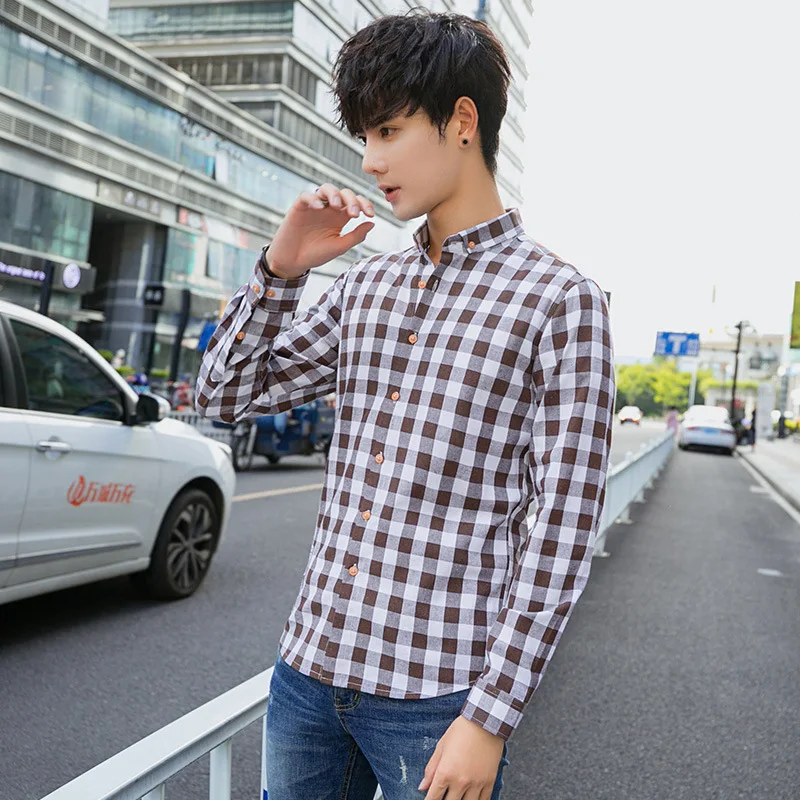 Новая весенняя хлопковая рубашка в клетку с отворотами-это чистая и свежая