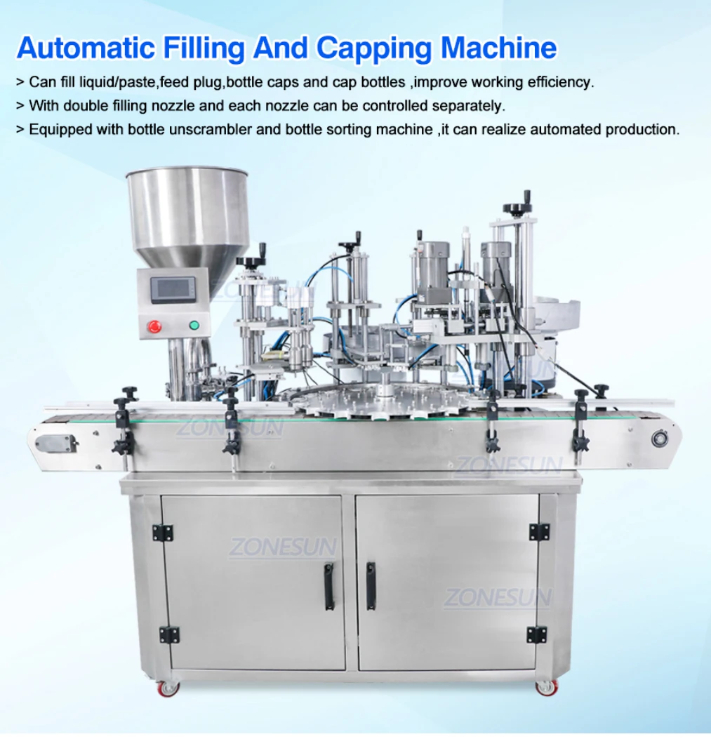 ZONESUN ZS-AFC4 Custom Full Automatic Paste  Filling And Capping Machine