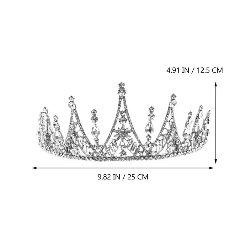 

Wedding Crown Headdress Crystal Decor Hair Headband Tiara for Women Girls