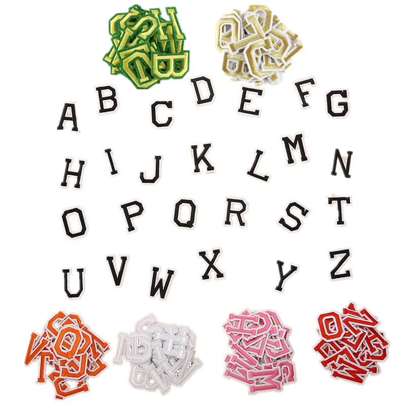 

Нашивка с вышивкой с белыми буквами, термоклейкая нашивка, нашивка для одежды, сумок, брюк, декоративная аппликация