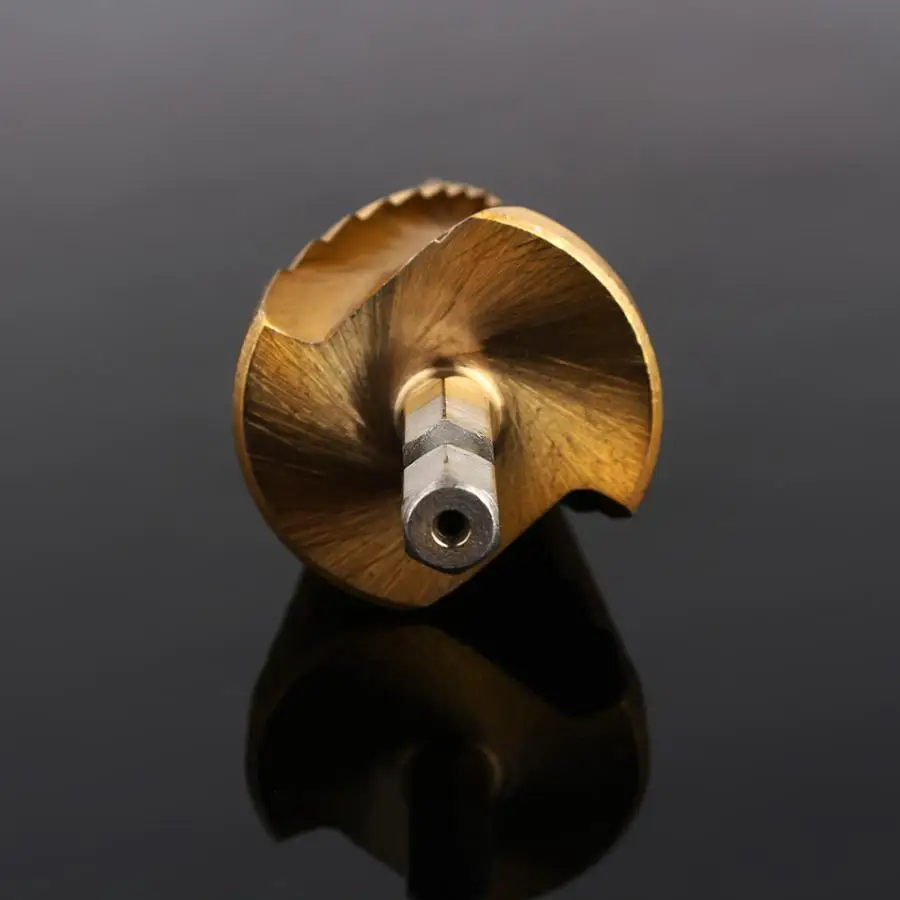 Набор сверл из быстрорежущей стали комплект 3 ступенчатых насадок с шестигранным