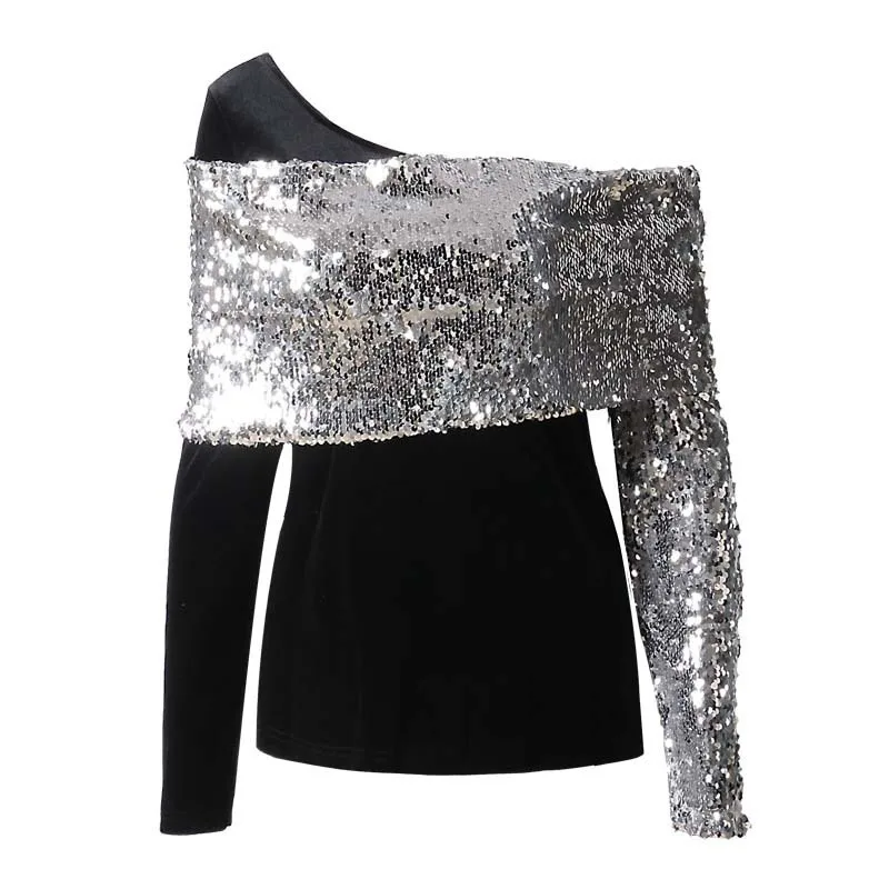 DEAT модная новинка сексуальная женская рубашка без бретелек на плечах Осень зима