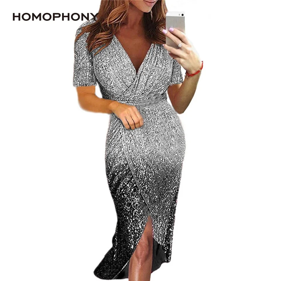 Homophony градиентное платье плиссированное с v образной горловиной Блестящее Яркие