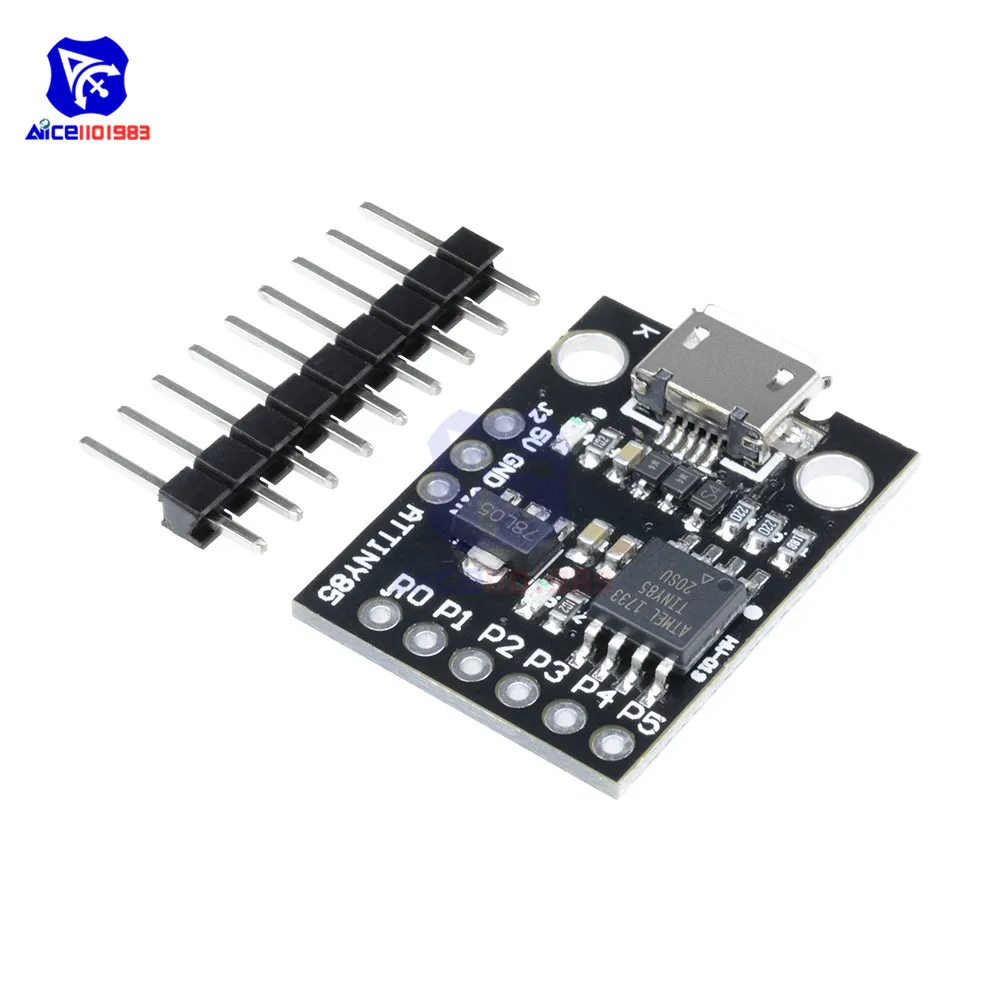 Расширительный модуль diymore ATtiny ATtiny85 Micro USB для микроконтроллера Arduino IIC I2C TWI SPI -