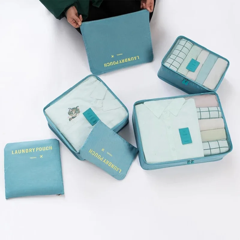 6 шт. дорожная сумка для хранения водонепроницаемая упаковка одежды органайзер