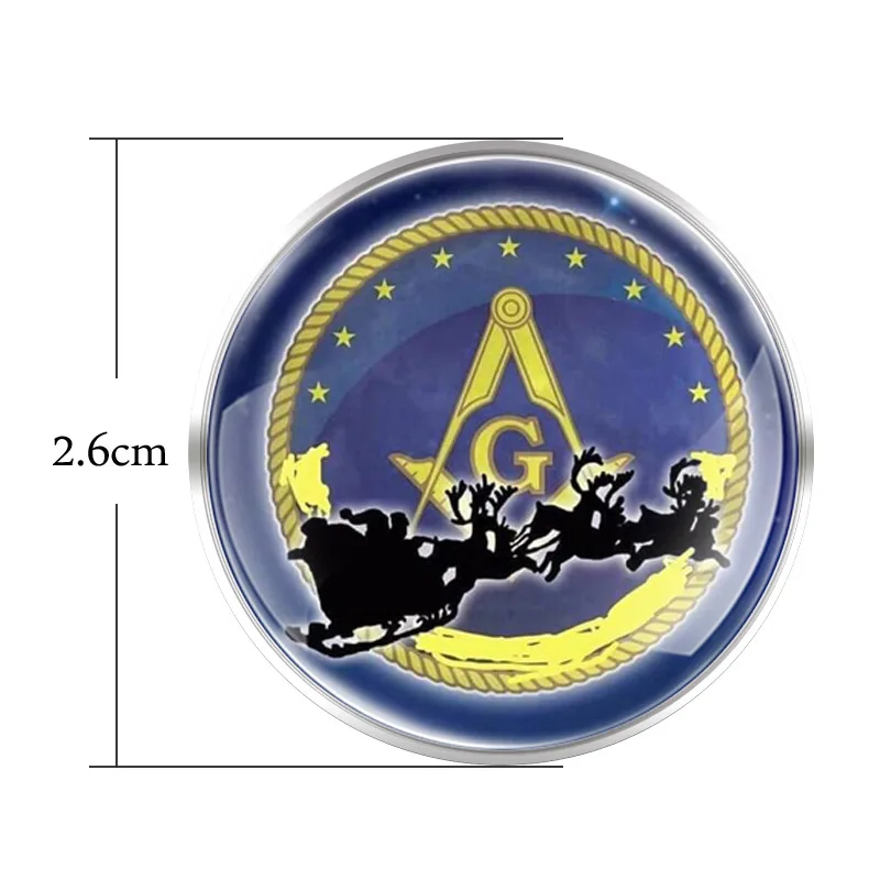 New Fashion Christmas Freemason Brooch Badge Glass Cabochon Dome For Bag Clothes Decoration Pins | Украшения и аксессуары