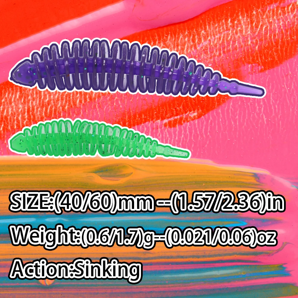 B&U 40mm 60mm Fishing Lure Soft Lures Shad Silicone Baits Trout Worm Wobblers Swimbait Artificial Leurre Souple Softbait