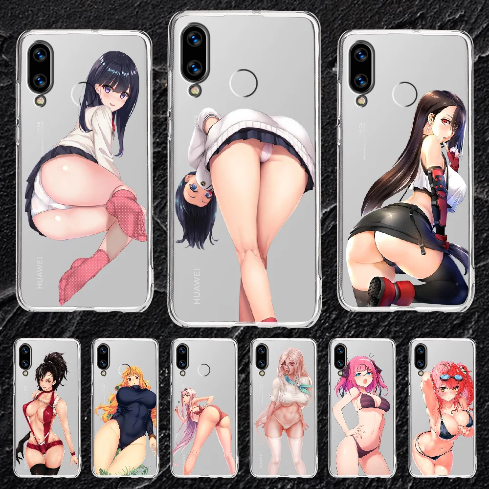 Sexy ass Hot anime girl Phone Case Transparent For Huawei Honor 6 7 8 9 10 10i 20 A C X Lite Pro Play transparent luxury | Мобильные