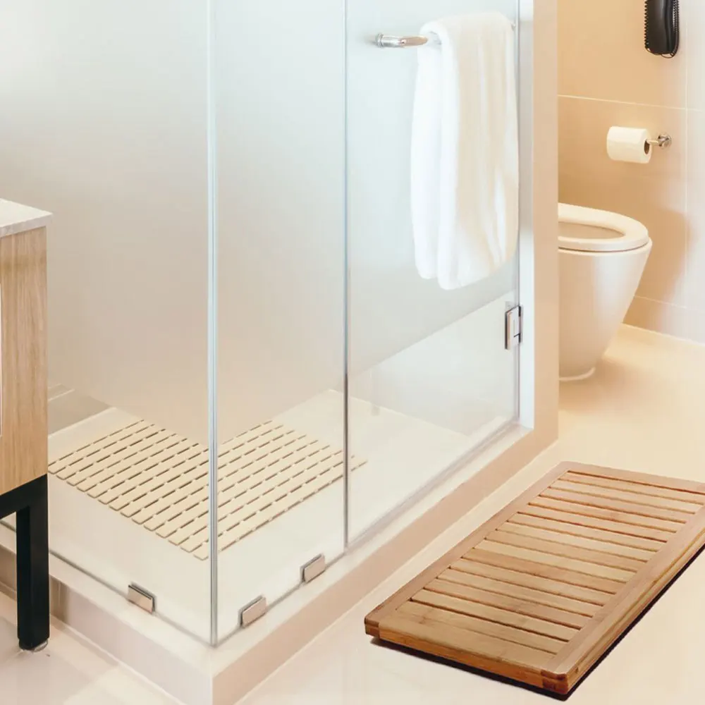 

1PC Bamboo Bathroom Heighten Floor Mat Bamboo Sauna Bathroom Floor Mat