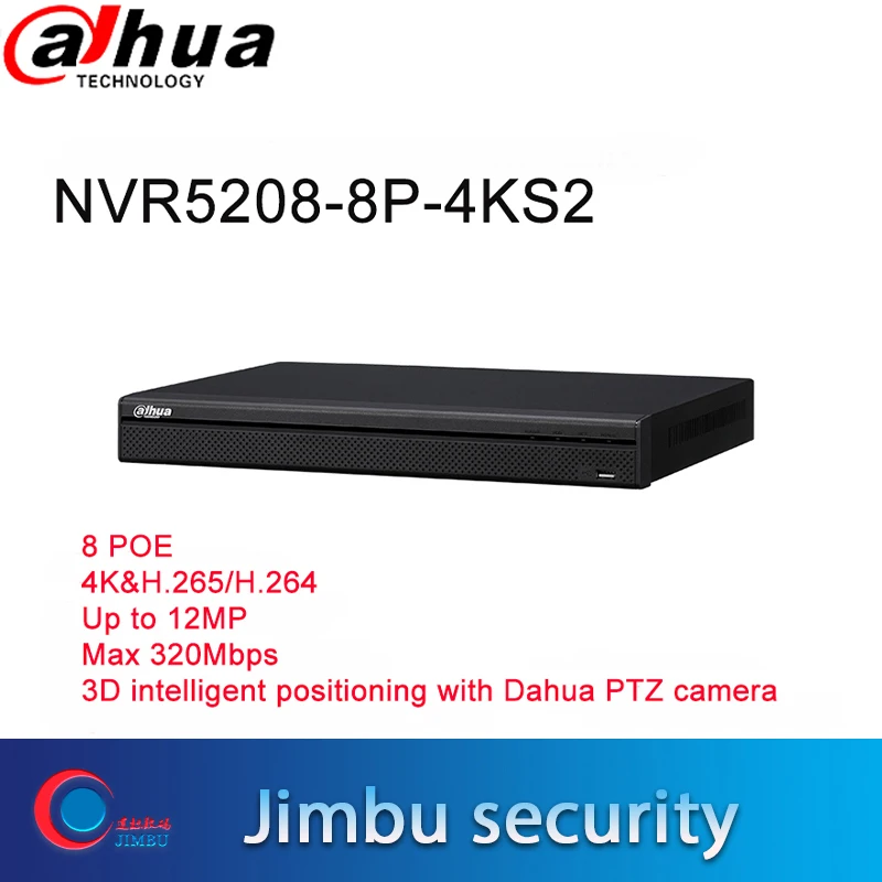 Сетевой видеорегистратор Dahua NVR5208 8P 4KS2E NVR 4K 8CH видео Регистраторы Натяжные