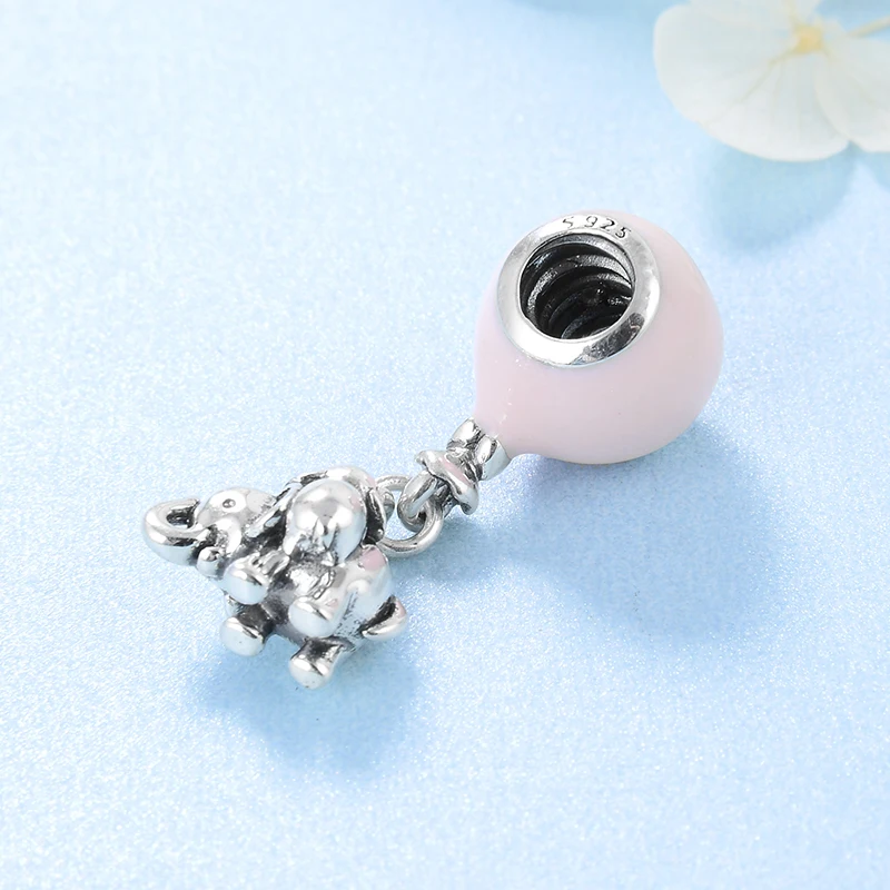 2019 модный розовый воздушный шар из стерлингового серебра 925 пробы с подвесками в
