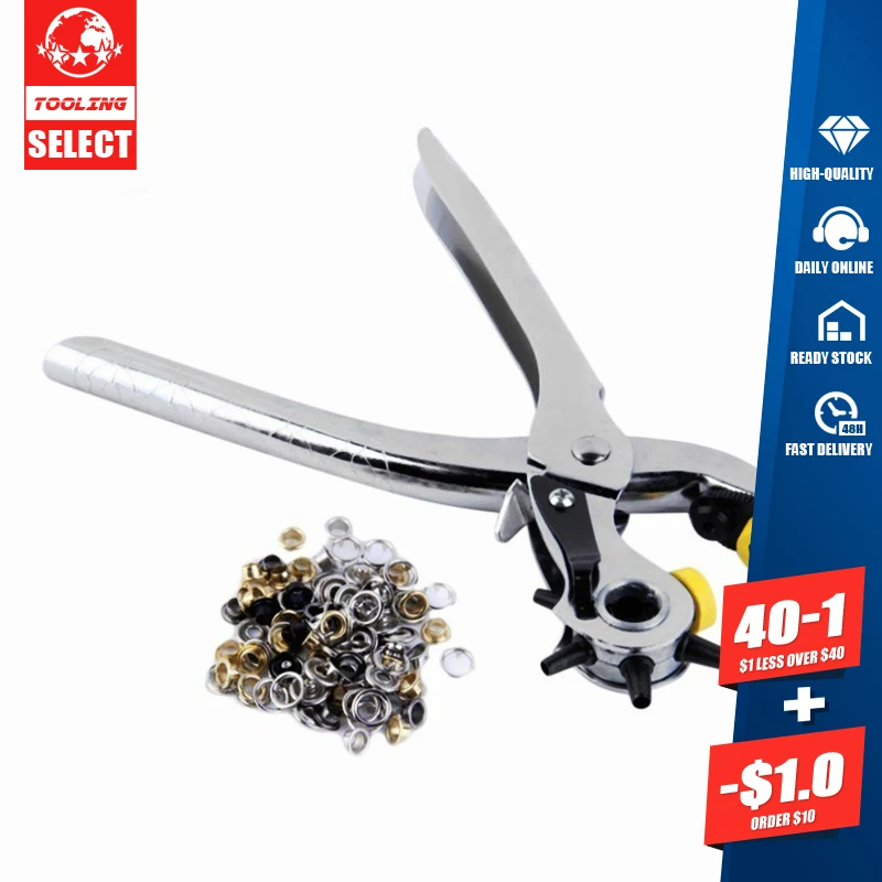 

Multifunction Portable Heavy Duty Leather Hole Punch Watch Band Hand Pliers Belt Holes Punches Puncher Tool Eyelet