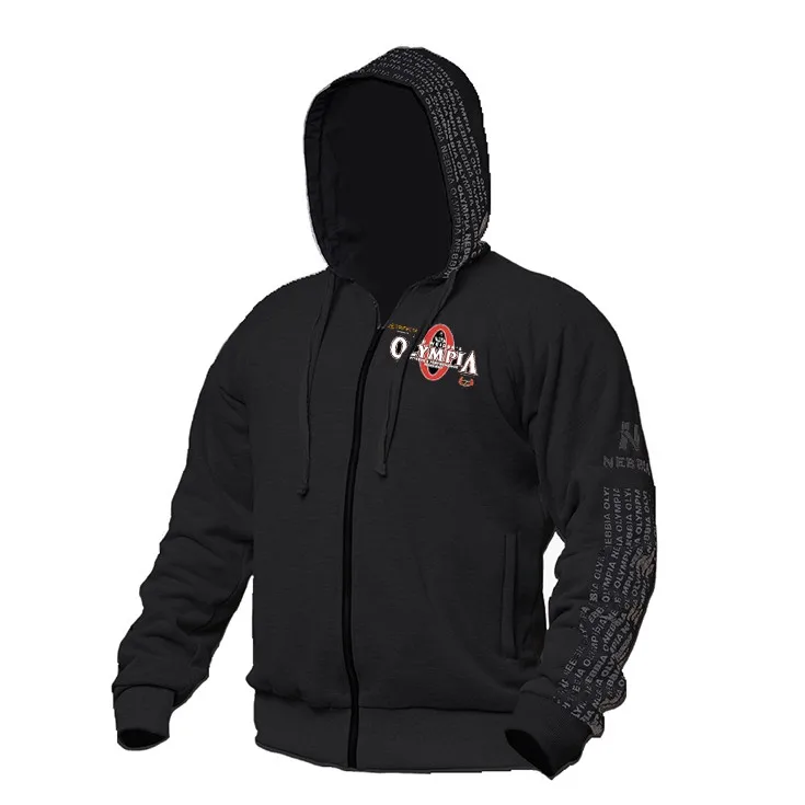 Hooded Мужская толстовка с капюшоном на молнии, модная повседневная мужская спортивная одежда для фитнеса, бодибилдинга, хлопковая спортивная одежда, Брендовое верхнее пальто - Цвет: Hooded