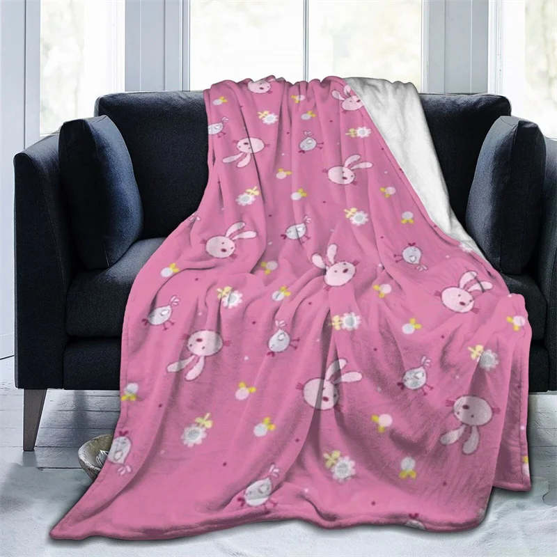 

Cartoon Bunny Navajo Cubre Camara Green Throw Blanket 3D Print On Demand Sherpa Super Comfortable For Sofa Thin Quilt