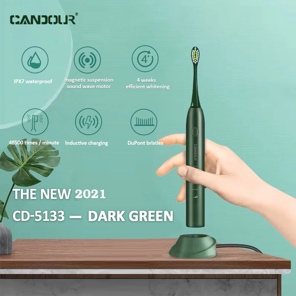 CANDOUR CD 5133 Sonic электрическая зубная щетка перезаряжаемая Автоматическая с 8 шт.