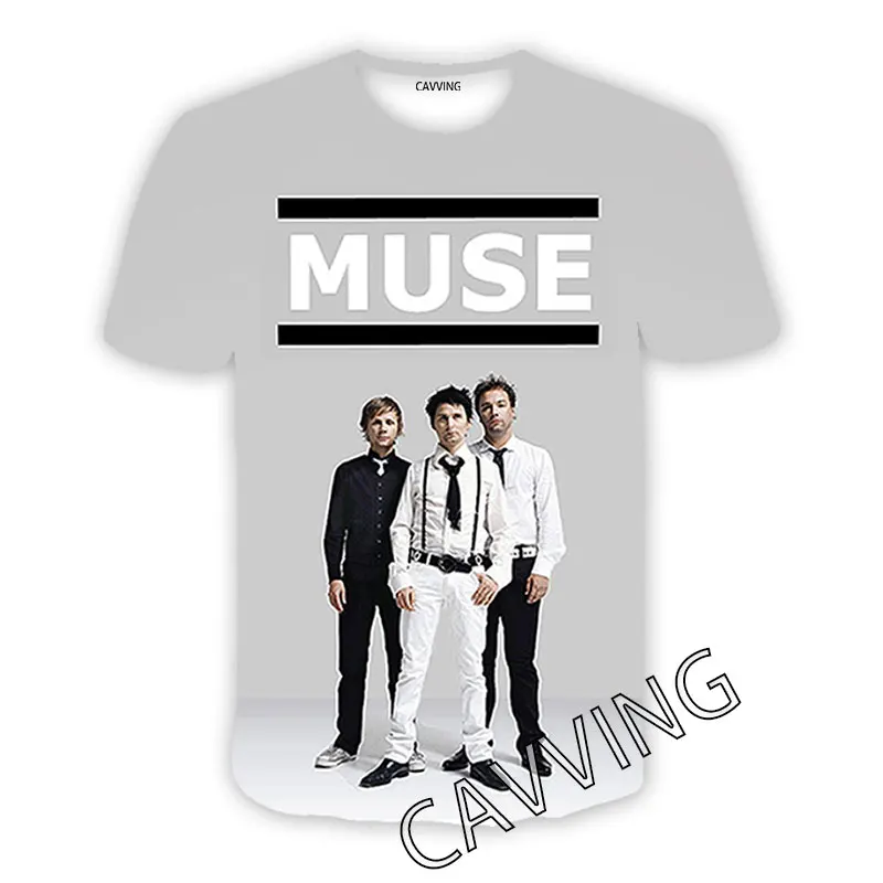 Новые модные женские/мужские повседневные футболки с 3D принтом MUSE Rock в стиле