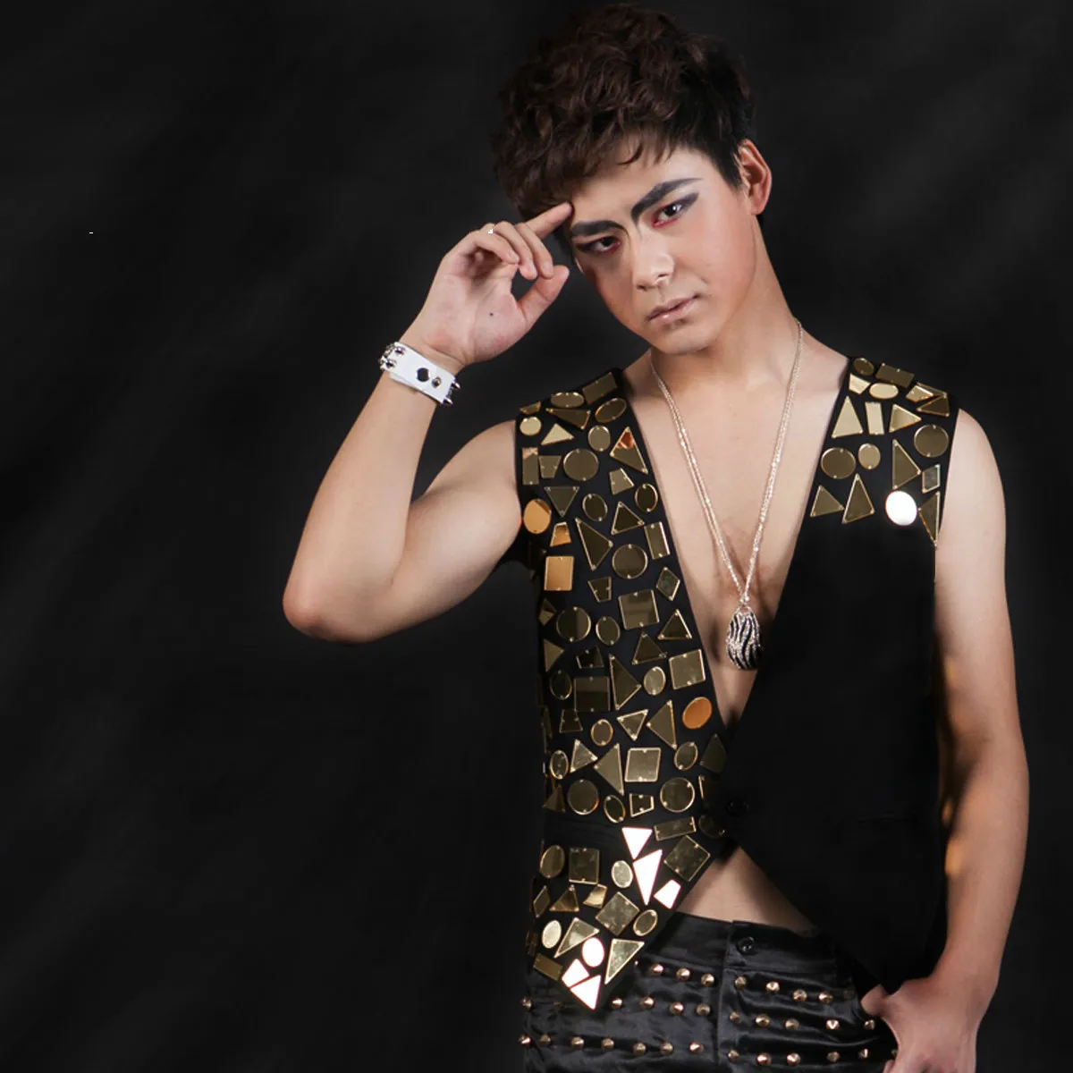 Мужские костюмы для ночных клубов DJ модные сцены мужской жилет DS Dance Singer мужчин