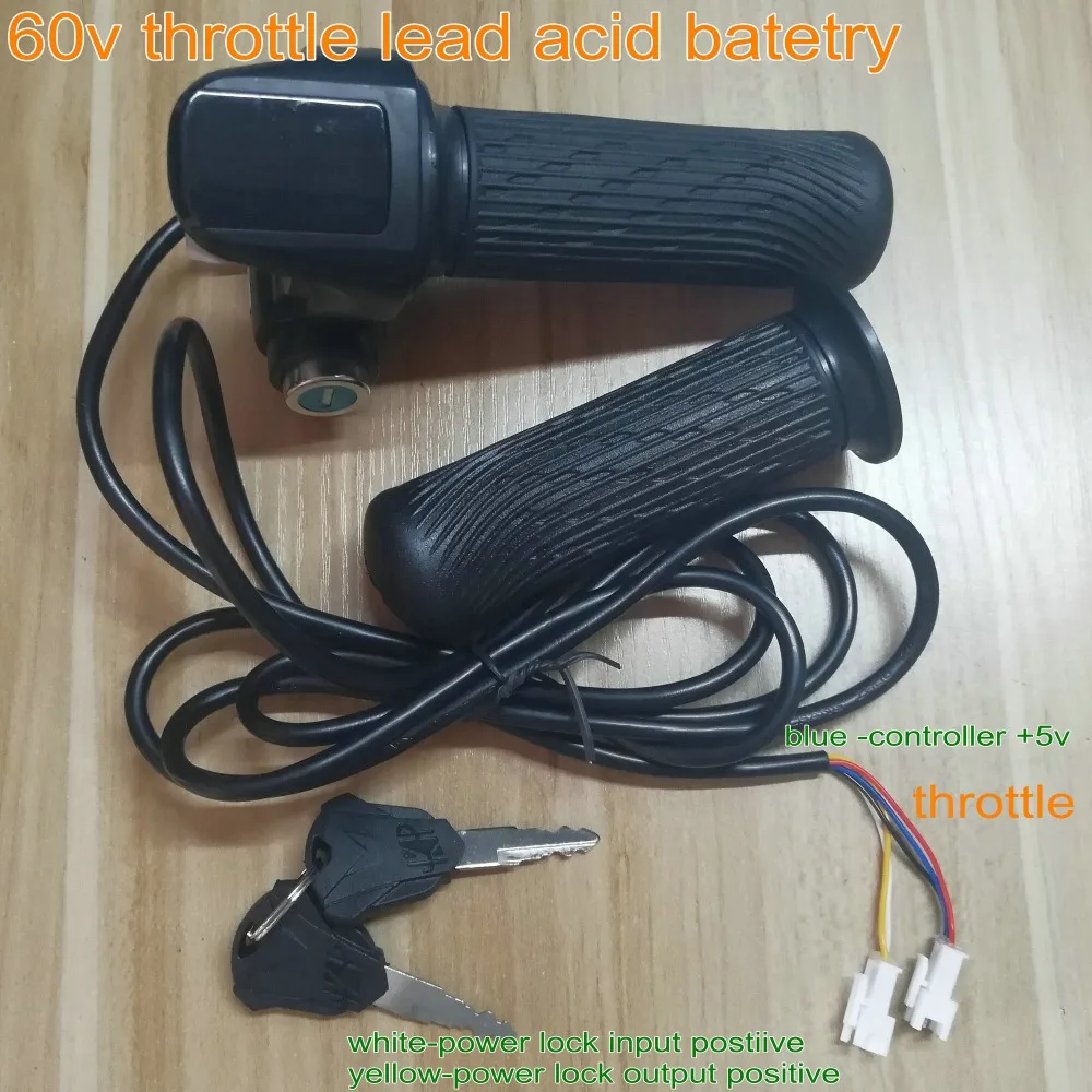 speedometer/lcd display 36v48v60v+grips throttle accelerator+lock/key electric scooter parts bicycle accessory MTB tricycle