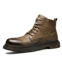mens ankle boot martin winter boot biker boot for men leather genuine chelsea boot fashion platform boot designer chunky boot