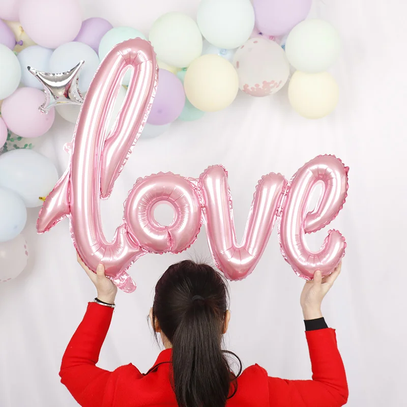 Высококачественные воздушные шары из фольги с надписью LOVE день рождения День