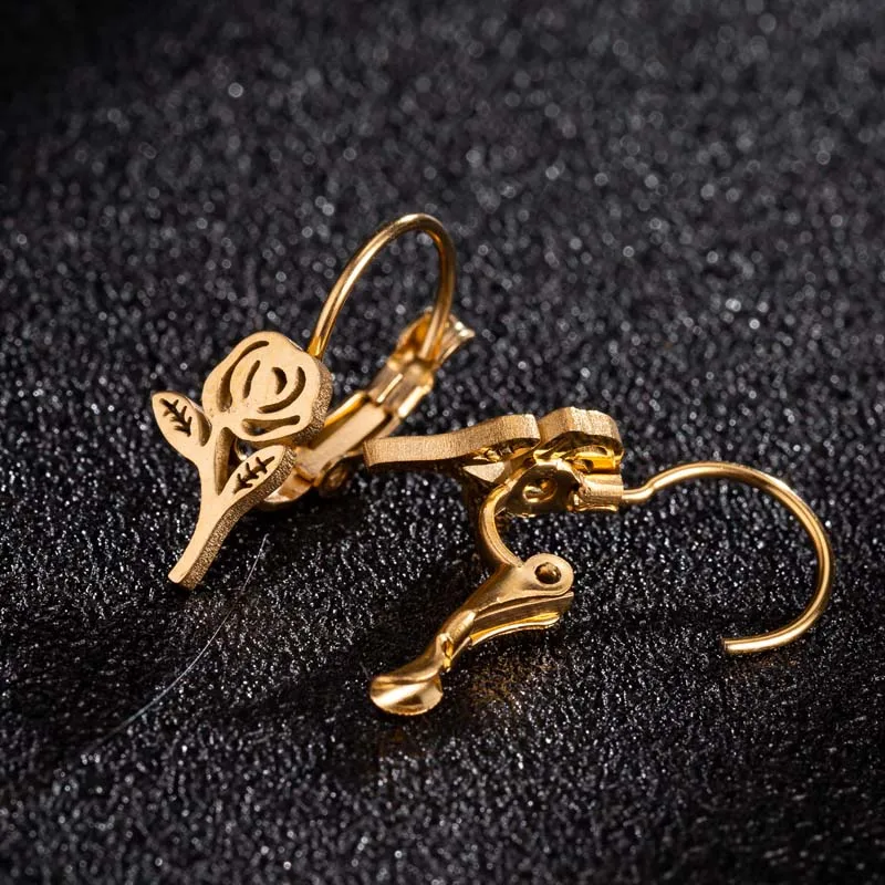 Романтические серьги-гвоздики с розами Hfarich из нержавеющей стали серьги цветами