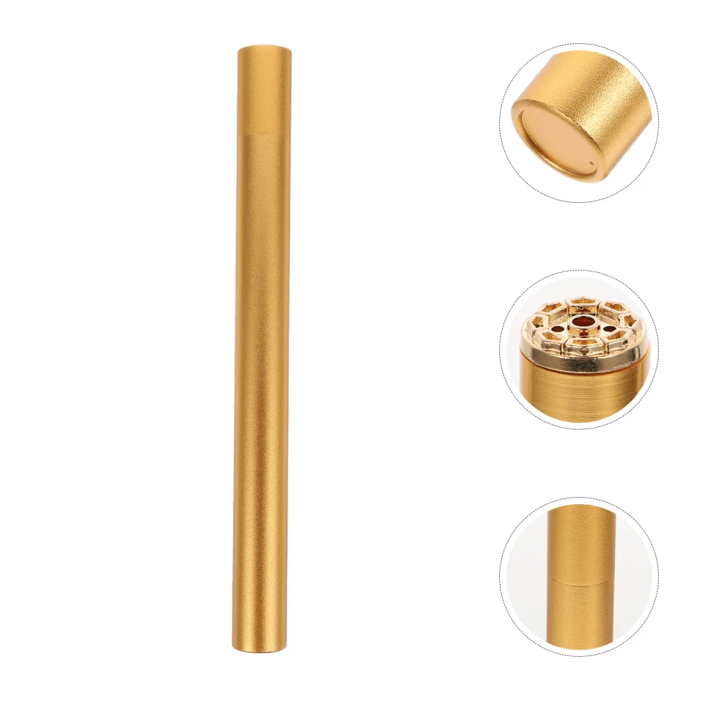 

1PC 20g Chic Joss-stick Tube Aluminum Alloy Incense Stick Tube with Incense Base