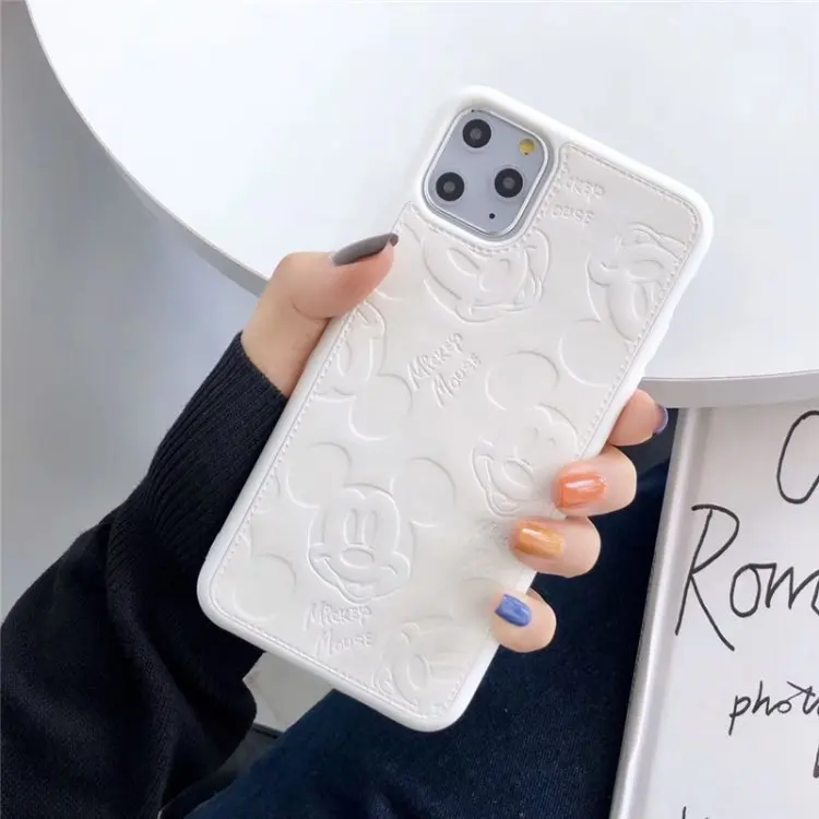 

2021 new trendy brand cartoon couple mobile phone case leather soft shell