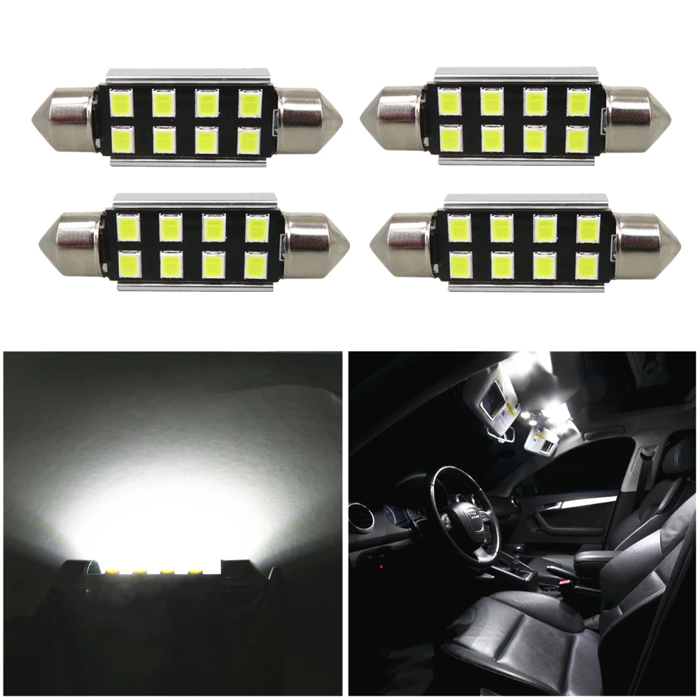 WLJH 4x CANbus 31 мм 36 39 41 C5W C10W 2835 Светодиодная светильник льная лампа для Audi Volkswagen Mercedes