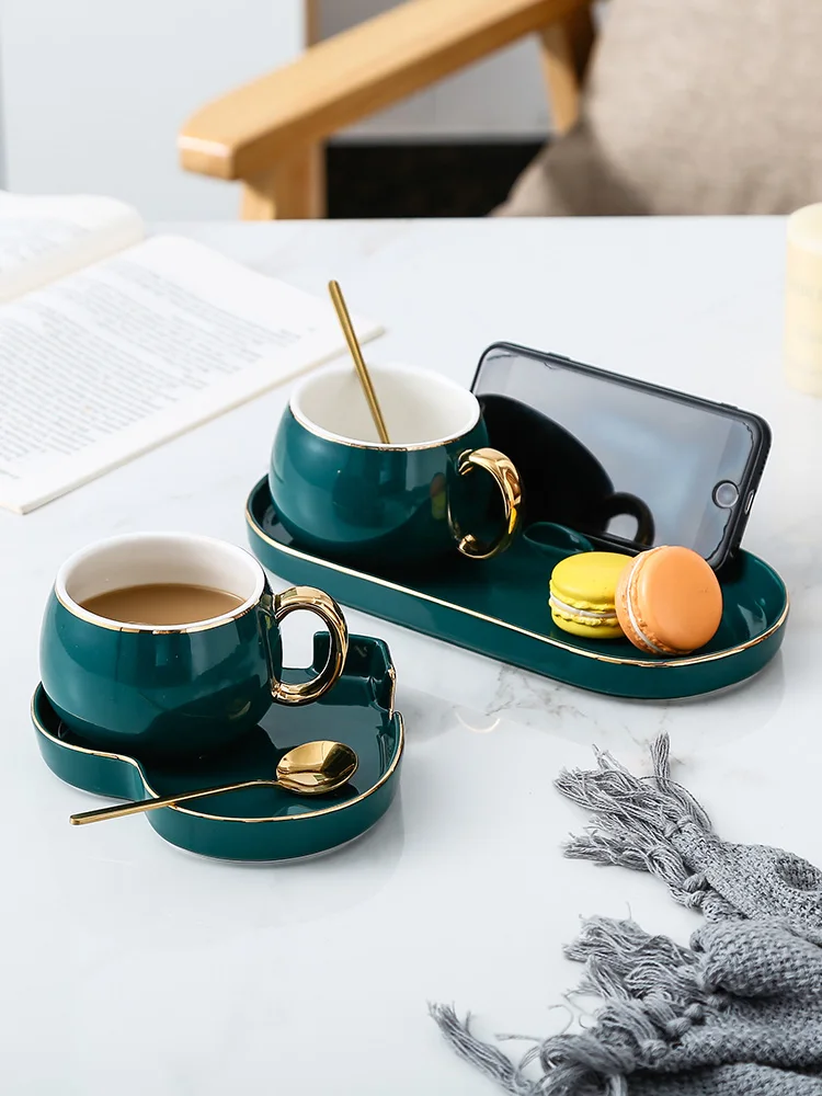 Фарфоровая Европейская кофейная чашка в комплекте роскошная маленькая чайная из