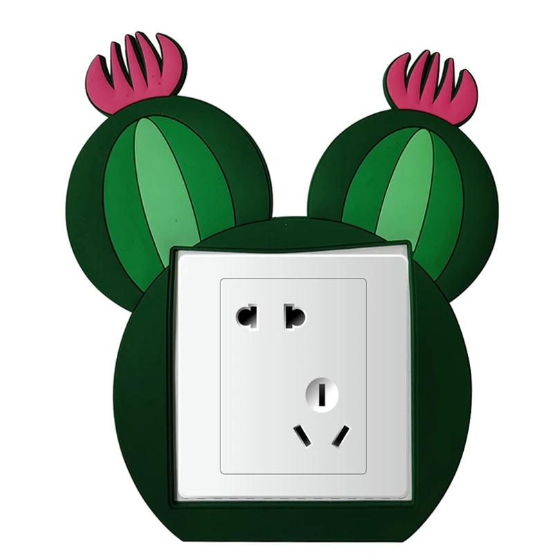

Cartoon Animal Switch cover Room Decor 3D Silicone On-off Switch Sticker Luminous Switch Outlet Wall Sticker
