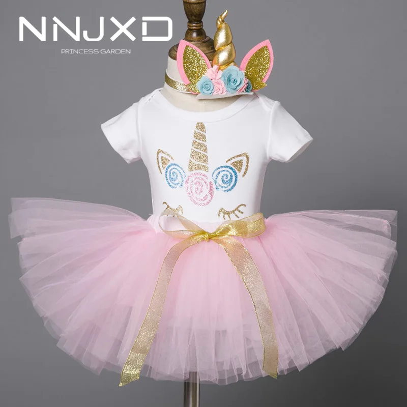 Летняя одежда для новорожденных платье на день рождения маленьких девочек