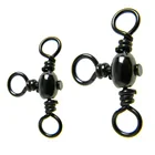 100 шт #3 #4 #5 #9 трехсторонние поперечные Вертлюги быстрокатающиеся Вертлюги Коррозионностойкие черные рыболовные Вертлюги соединитель