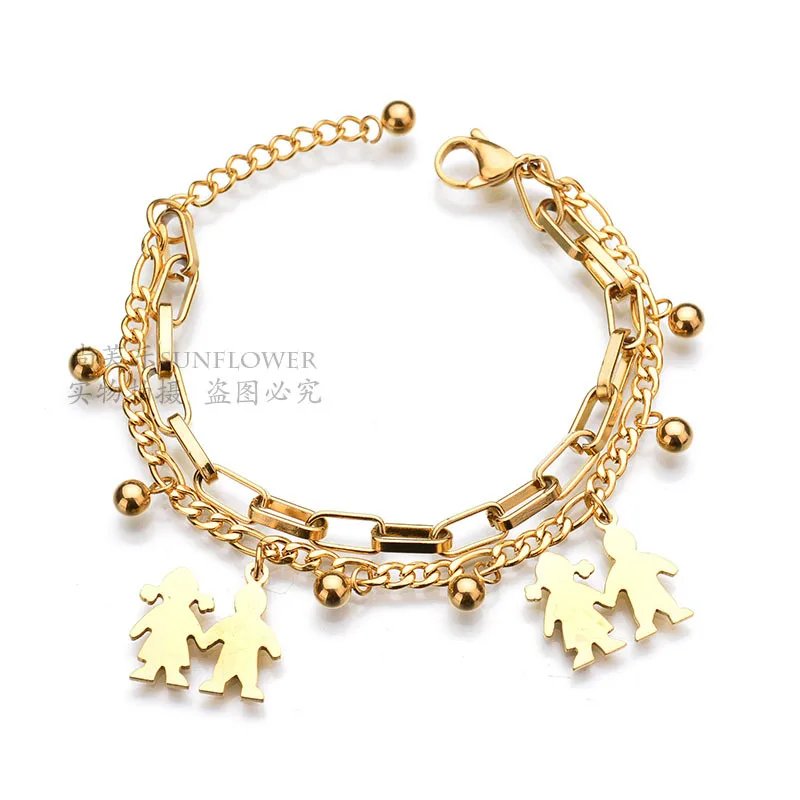 Многослойный браслет elepple с крестом и сердечком золотой цвет богемы браслеты из