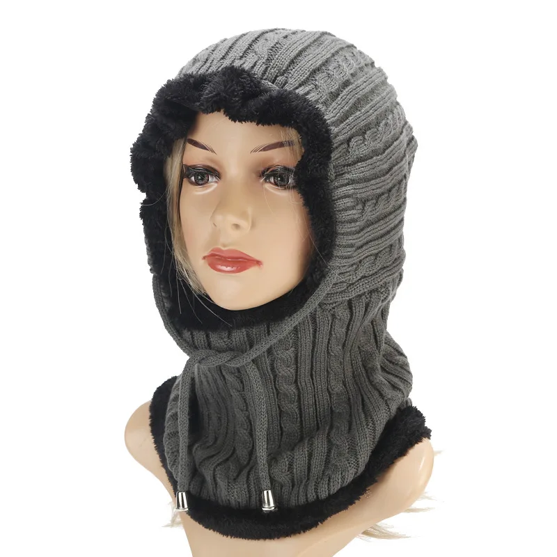 Новинка 2019 Стильная однотонная плотная вязаная шапка Зимняя Теплая Лыжная Шапка