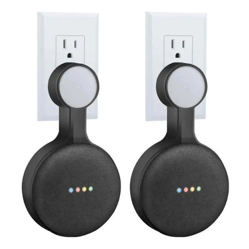 Black 2pc Розетка настенная Вешалка Подставка для Google Home Мини голосовой помощник US/EU/AU штекер для дома кухня ванная комната спальня динамик держатель - Цвет: Black 2pc