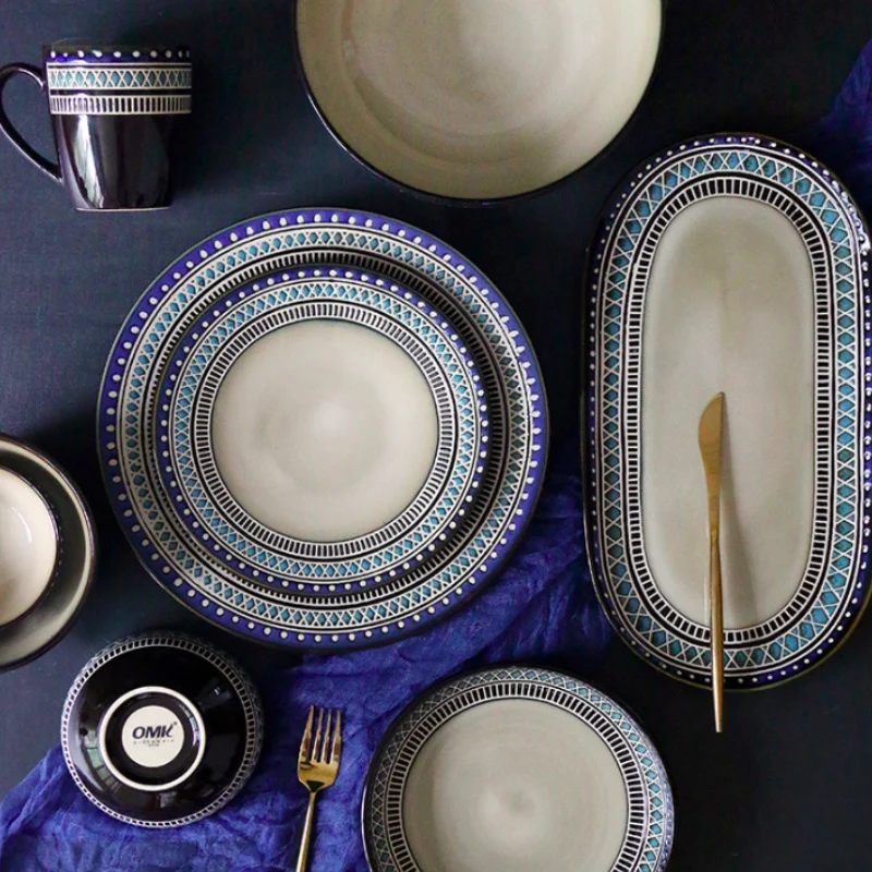 Мультяшный набор посуды керамическая кухонная тарелка для завтрака еда блюда