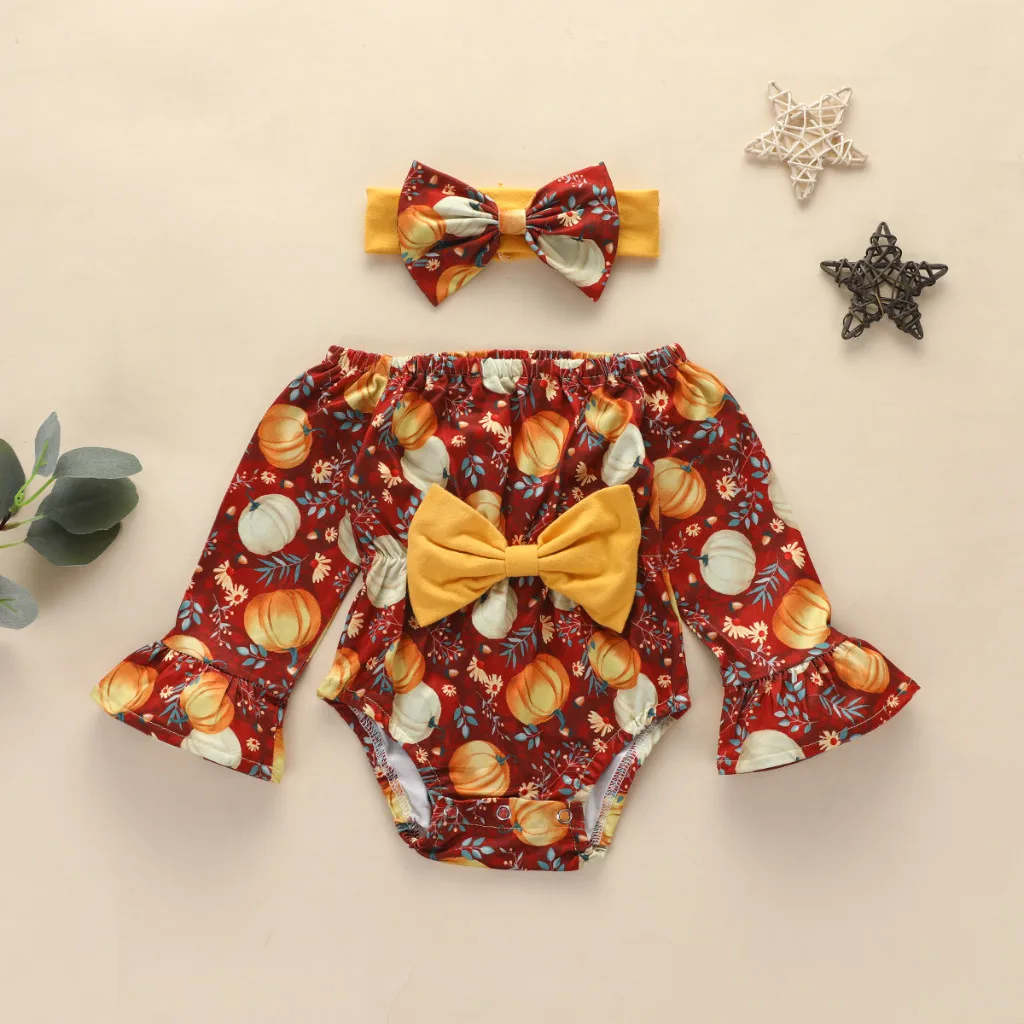 Осенняя одежда для маленьких девочек от 0 до 2 лет комбинезон с длинными рукавами