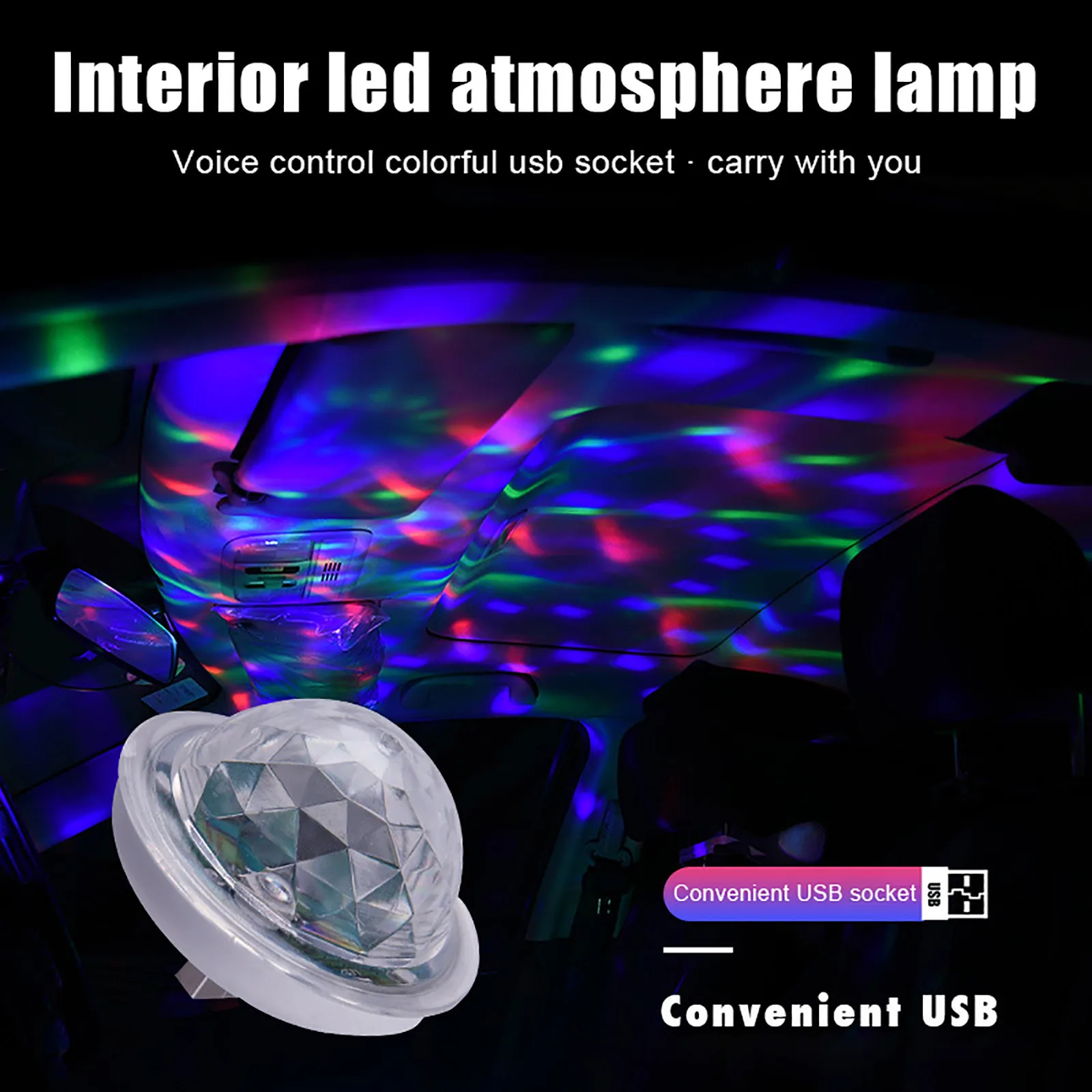 Portable Usb Led Atmosphere Light Stage Magic Dj Disco Ball Lamp Indoor Home Party To Apple Android Phone | Дом и сад