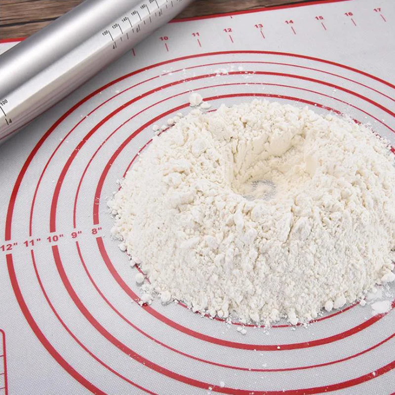 Силиконовый коврик для выпечки со шкалой 60x40 см|Скалки и кондитерские доски| |