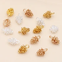 20pcs gold 12x7mm small pine cone charm accessories for diy necklace earrings alloy pendant accessories jewelry making findings