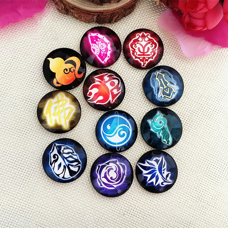 10 шт. круглые стеклянные кабошоны с плоской задней поверхностью|Ювелирная