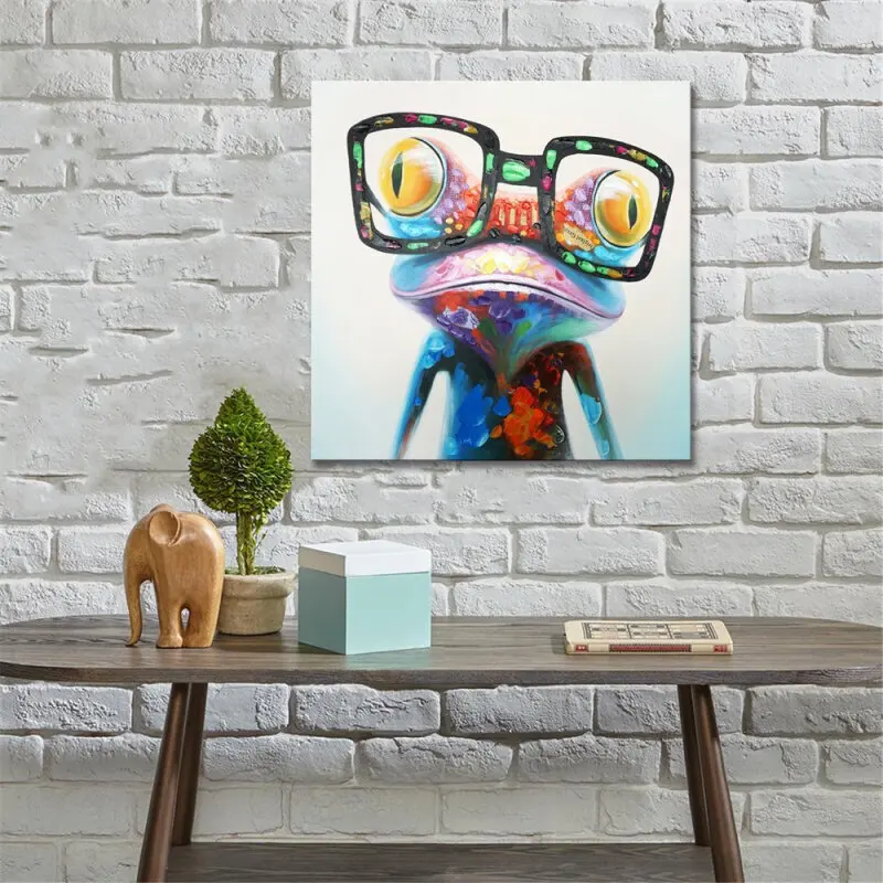 100% ручной Краски ed Современная Абстрактная живопись лягушка масло на холсте