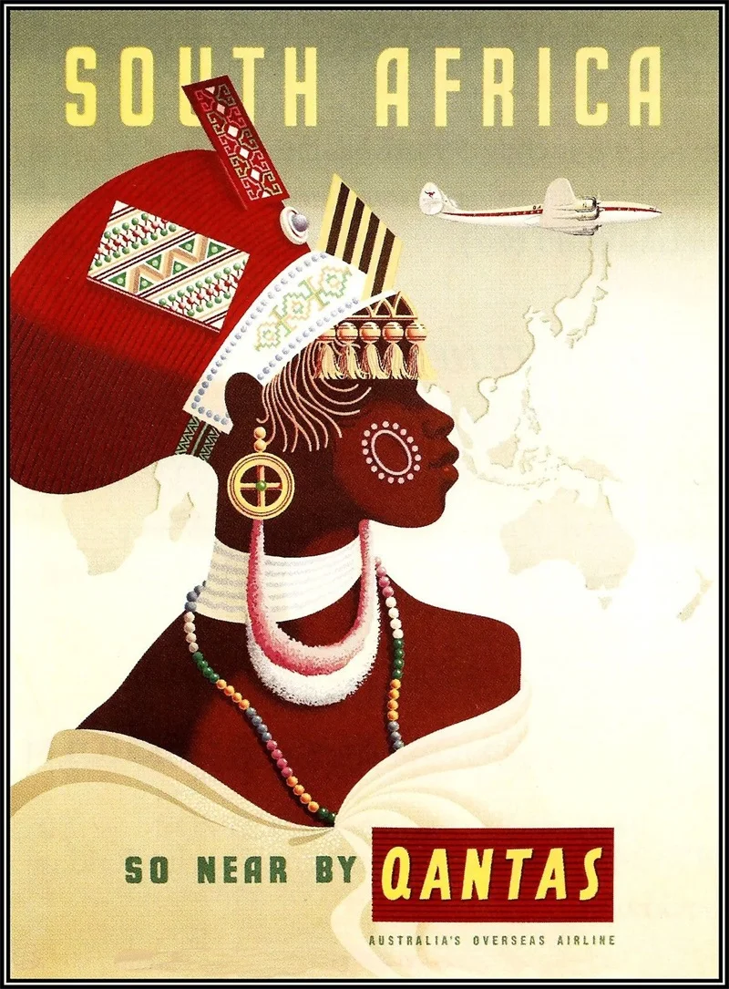 С принтом &quotпоп арт&quot Air France Северной Африке Винтаж для путешествий в стиле