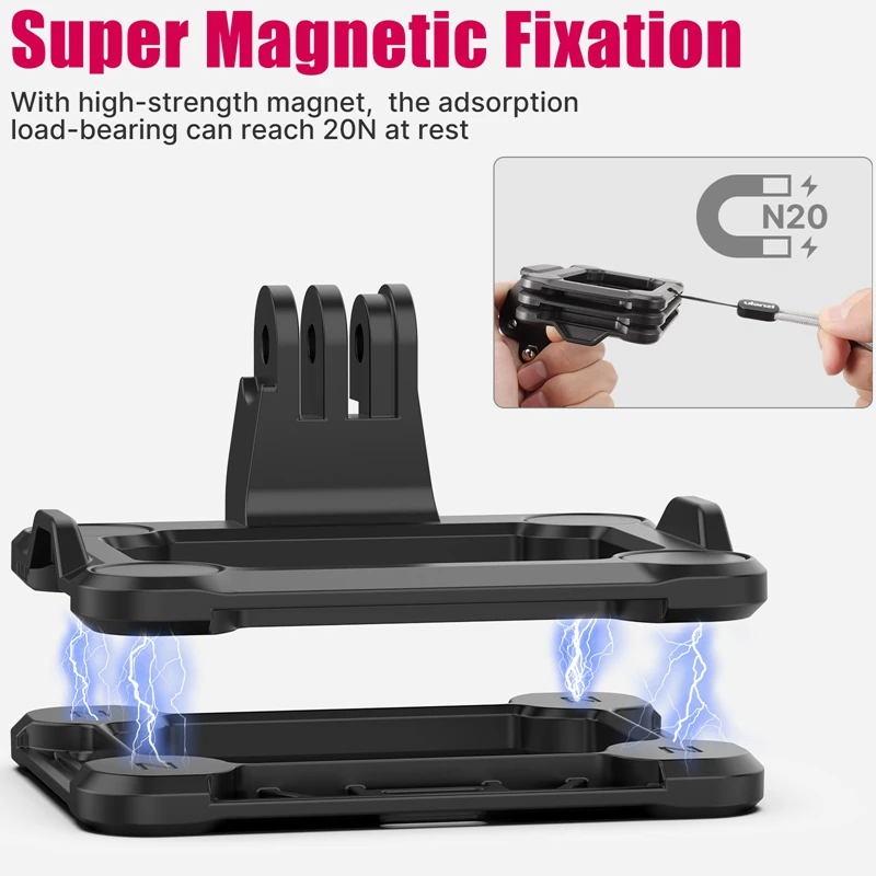 Ulanzi GP-16 Magnetic Action Camera Mount 3 in 1 Action Camera Quick Release Bracket for GoPro 10 9 8 Adapter Camera Accessories