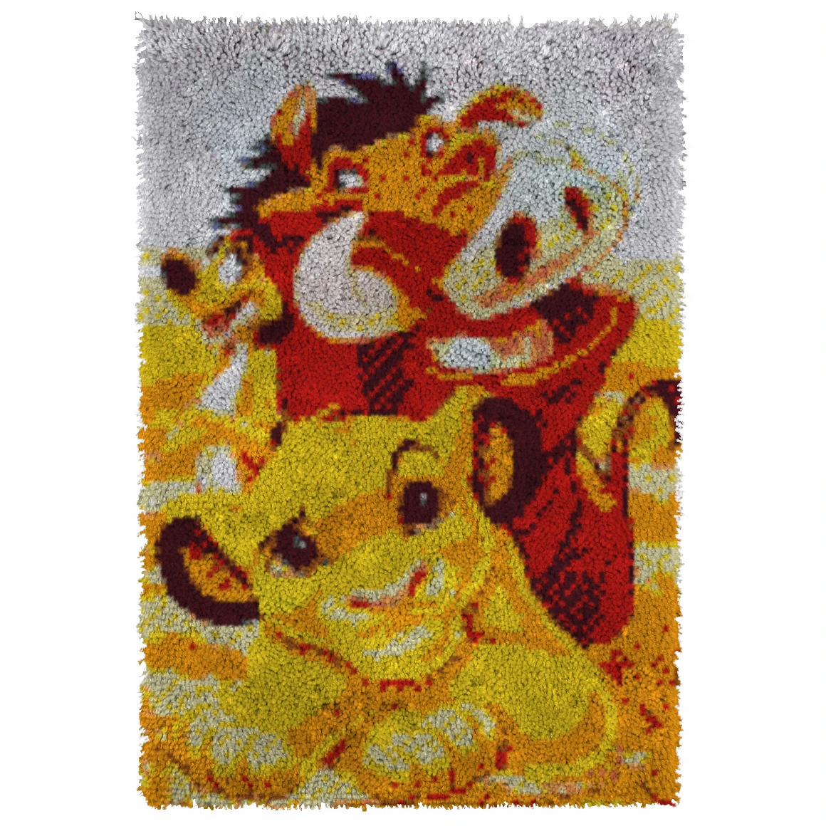 

Latch Hook Rug Kits Lion Unfinished Crocheting Tapestry 3D Yarn Needlework Cushion Sets for Embroidery Animal