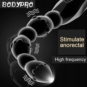 BODYPRO 10 скоростей Анальный вибратор Длинные бусы мужской массажер простаты USB Зарядка гибкий анальный стимулятор-пробка секс-игрушки для мужчин женщин мужчин